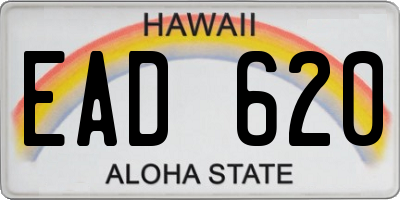 HI license plate EAD620