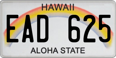 HI license plate EAD625