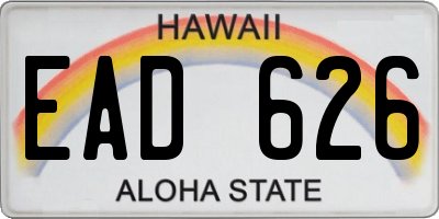HI license plate EAD626
