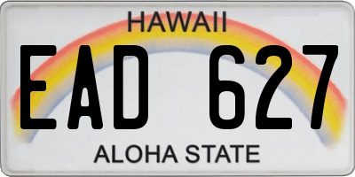 HI license plate EAD627