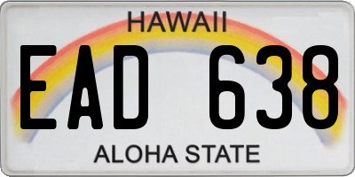 HI license plate EAD638