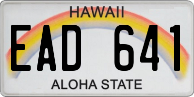 HI license plate EAD641