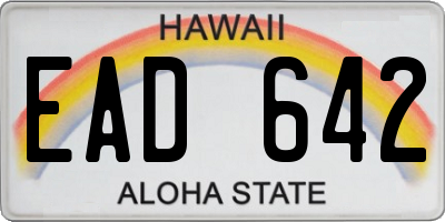 HI license plate EAD642