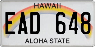 HI license plate EAD648