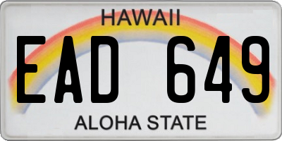 HI license plate EAD649