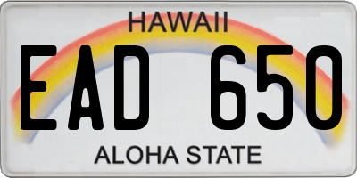 HI license plate EAD650