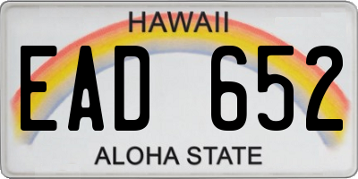 HI license plate EAD652