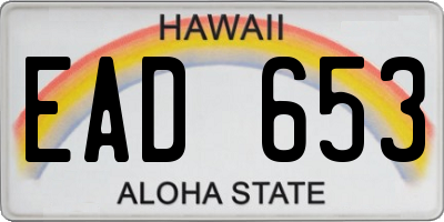 HI license plate EAD653