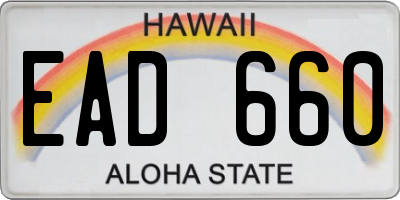 HI license plate EAD660