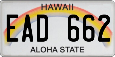 HI license plate EAD662