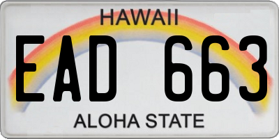 HI license plate EAD663