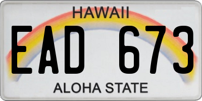 HI license plate EAD673