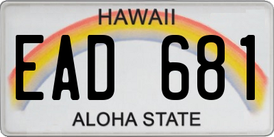 HI license plate EAD681
