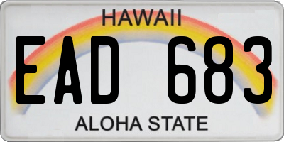 HI license plate EAD683