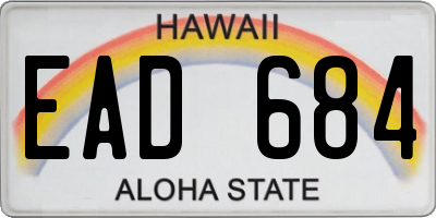 HI license plate EAD684