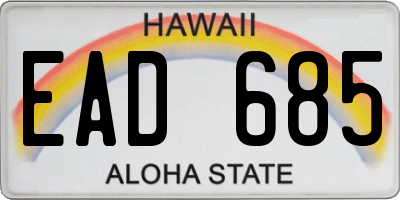 HI license plate EAD685