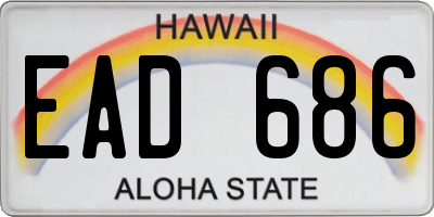 HI license plate EAD686