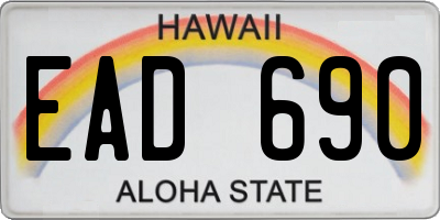 HI license plate EAD690