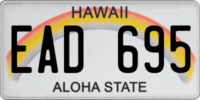 HI license plate EAD695
