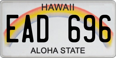 HI license plate EAD696