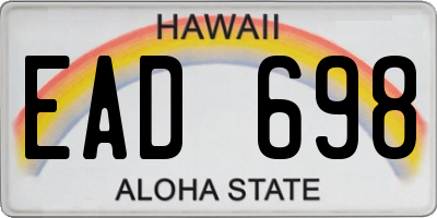 HI license plate EAD698