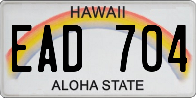 HI license plate EAD704