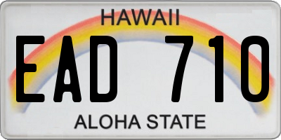 HI license plate EAD710