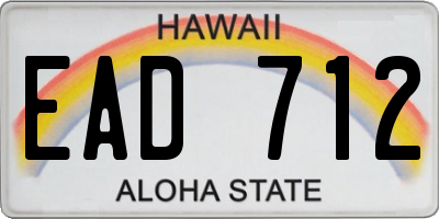 HI license plate EAD712