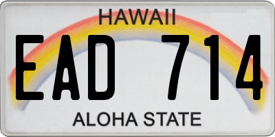 HI license plate EAD714