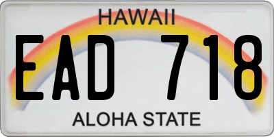 HI license plate EAD718