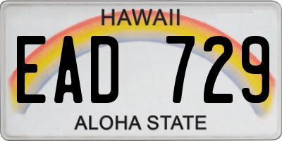 HI license plate EAD729