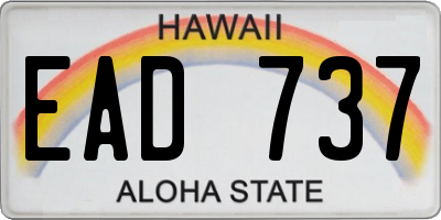 HI license plate EAD737