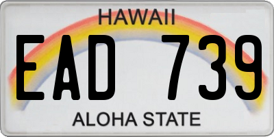 HI license plate EAD739