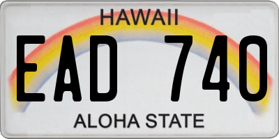 HI license plate EAD740