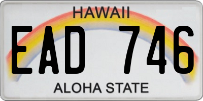 HI license plate EAD746