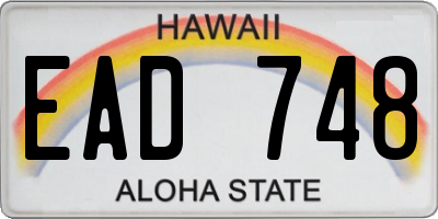 HI license plate EAD748