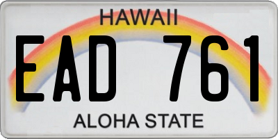 HI license plate EAD761
