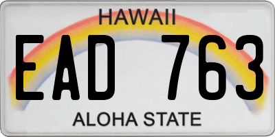 HI license plate EAD763