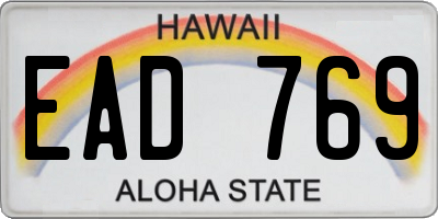 HI license plate EAD769