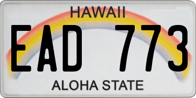 HI license plate EAD773