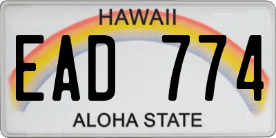 HI license plate EAD774