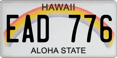 HI license plate EAD776