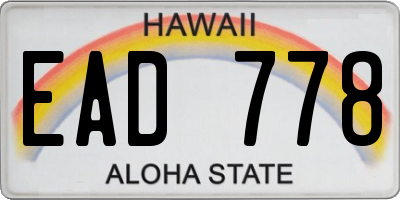 HI license plate EAD778