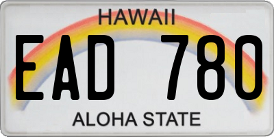 HI license plate EAD780