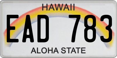 HI license plate EAD783