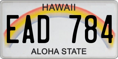 HI license plate EAD784