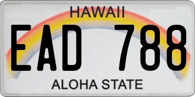 HI license plate EAD788