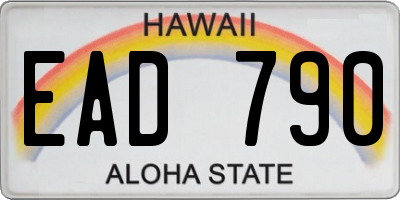 HI license plate EAD790