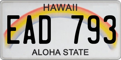 HI license plate EAD793