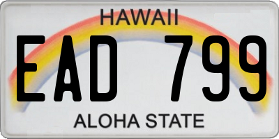 HI license plate EAD799